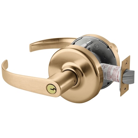 Grade 1 Storeroom/Closet Cylindrical Lock, Princeton Lever, Conventional Cylinder, Satin Bronze Fini